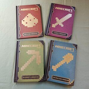 4 Minecraft Mojang Hardcover Books - Redstone, Combat, Beginner's & Construction